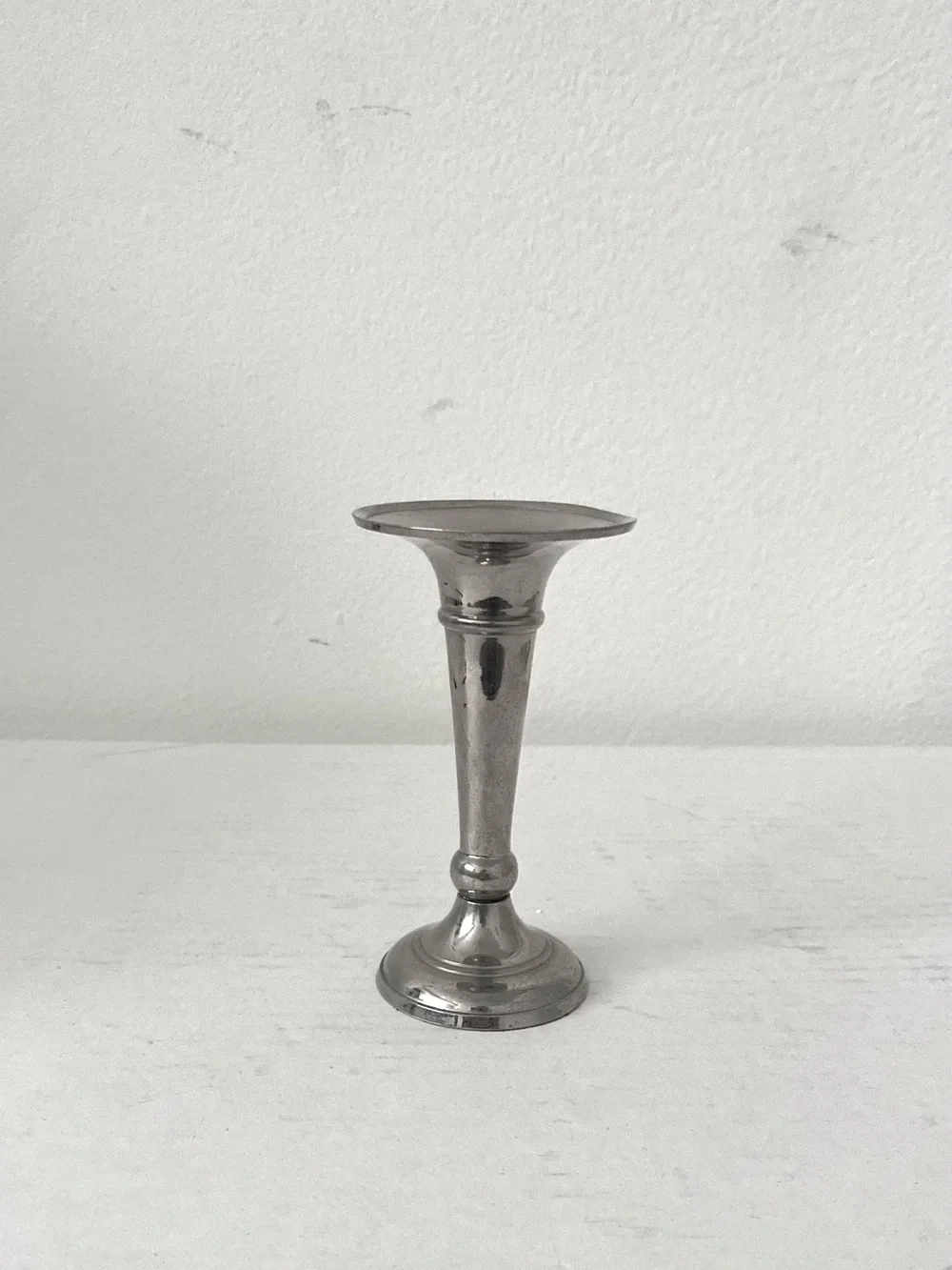 Classic Solid Pewter  4.5” Taper Candle Holder. Std Candles. Beautiful Accent.